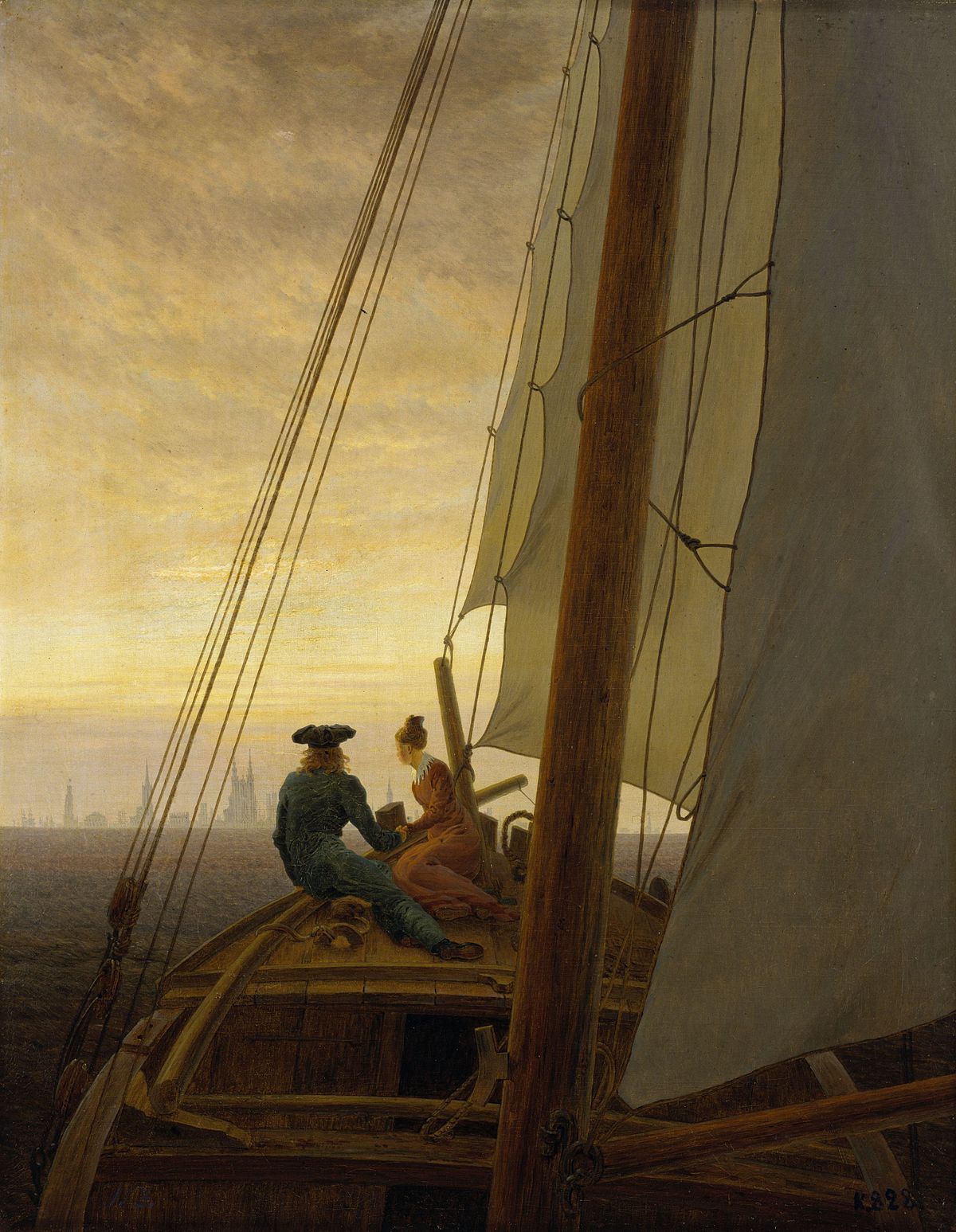 Sailing in Painting: Caspar David Friedrich, On Board of a Sailing Ship, 1820, Hermitage Museum, Saint Petersburg, Russia.