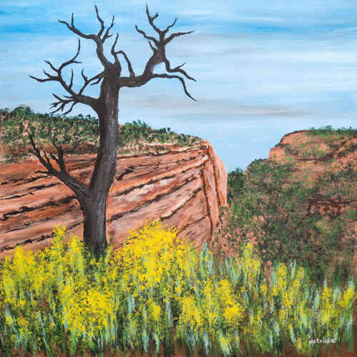 desert landscape painting by Patricia Gould