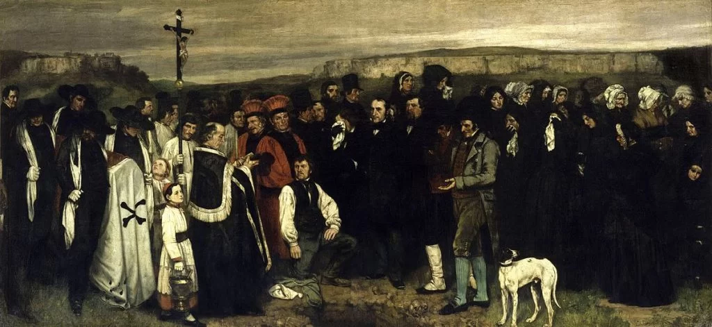 funeral paintings Gustave Courbet, A Burial At Ornans, 1849–1850, Musée d'Orsay, Paris