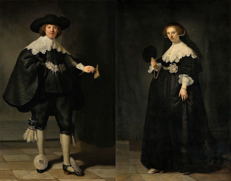 Rembrandt, Pendant Portraits of Maerten Soolmans And Oopjen Coppit, 1634, Louvre/Rijksmuseum.
