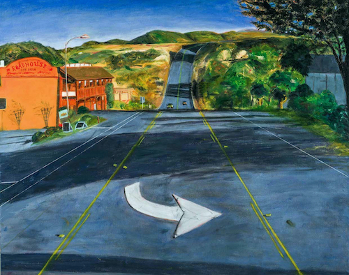 Painting of an intersection in Davenport, CA by Susan Brown