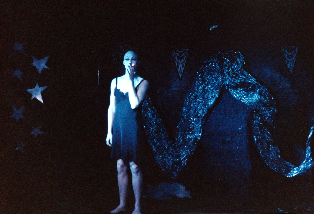 Fiona Blue (ANOHNI) onstage at the Pyramid, New York, November 1991. Photo: Megan Green