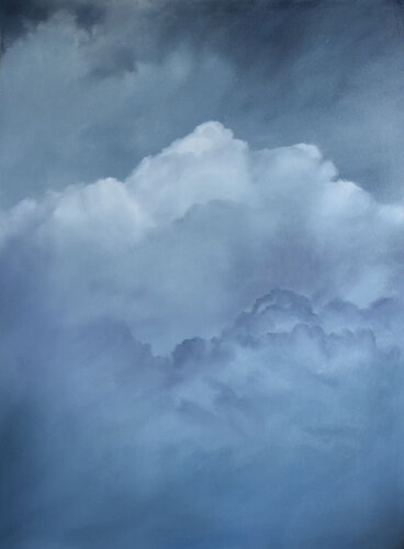 Painting of clouds by artist Kelly Money