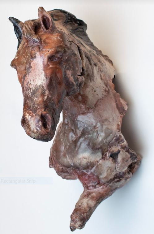 Ceramic horse sculpture