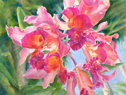 Tropical floral painting