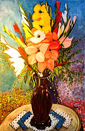Floral still life oil painting by Anhvan Truong