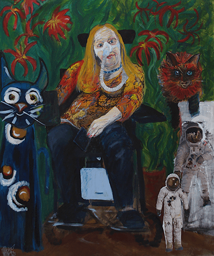 Painting of disability rights activist Sue Elesgood
