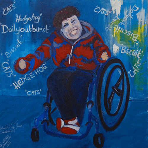 portrait of a woman in a wheelchair by Michelle Baharier