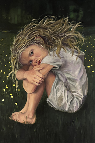 Oil painting of a small girl by Sherie Harkins
