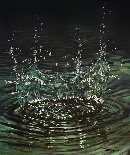 oil painting of a water splash by Sherie Harkins
