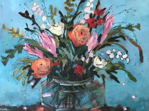 Painting of a bunch of flowers by Pauline Gough