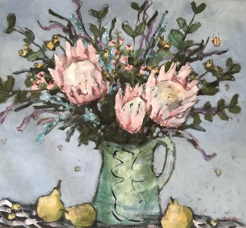 whimsical still life painting by Pauline Gough