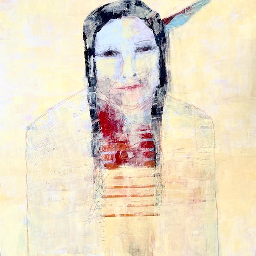painting of an indigenous American by Ruth Andre