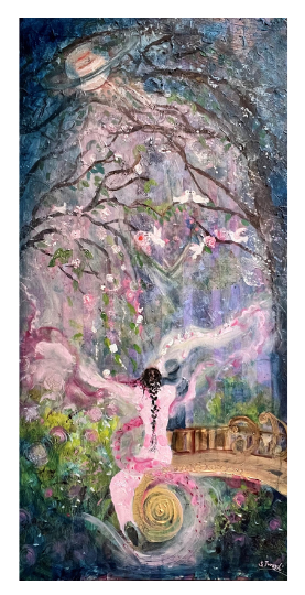 whimsical painting based on poem by Sue Turayhi 