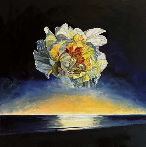 painting of a peony flower