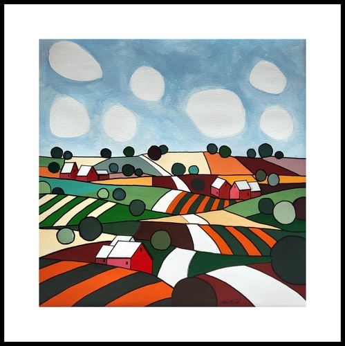 contemporary painting of country fields