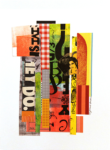 colorful textural mixed media collage