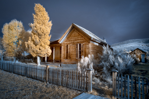 Photograph of a home in a Western ghost town