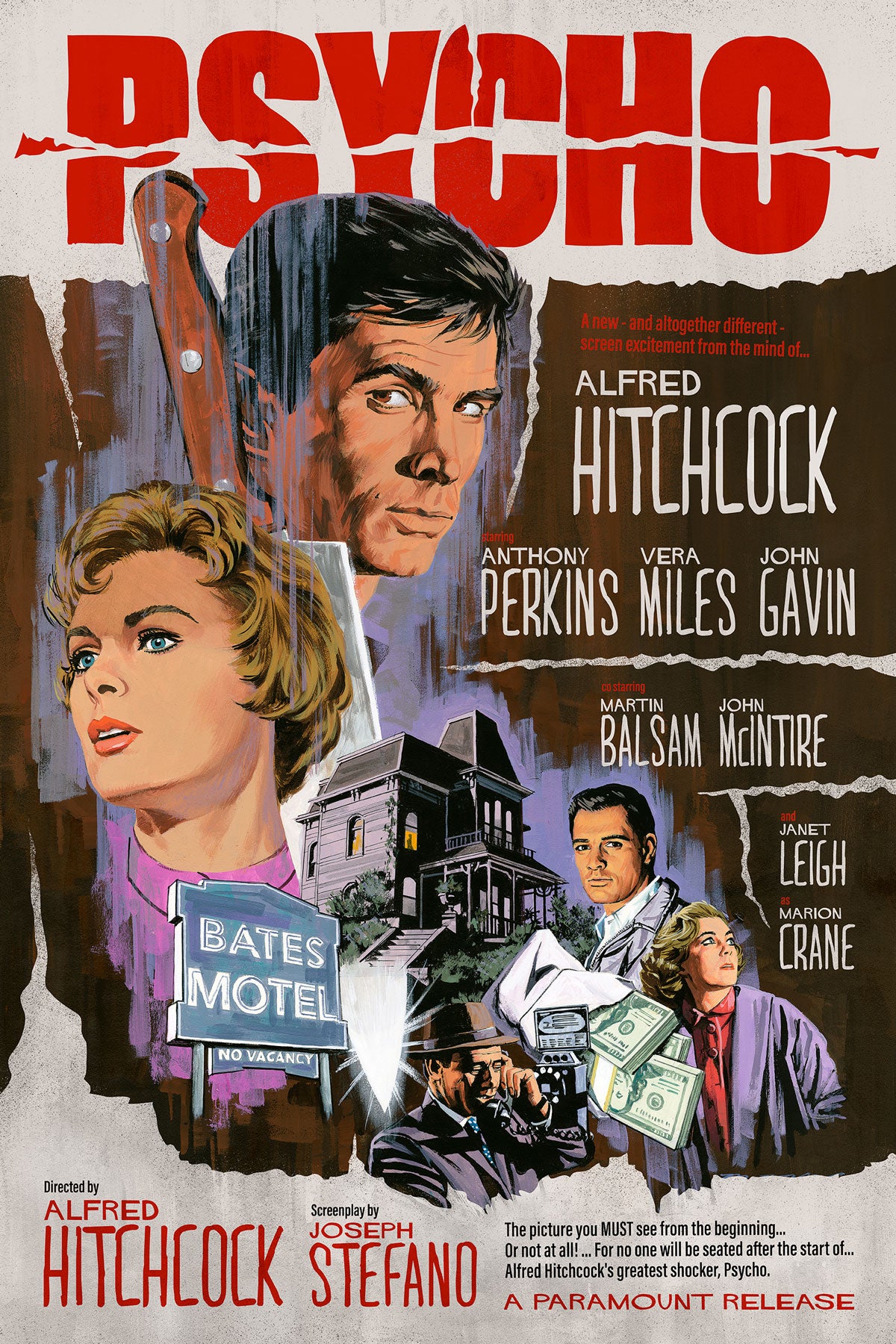 Psycho movie poster by Paul Mann