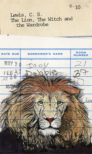 library card art #lion