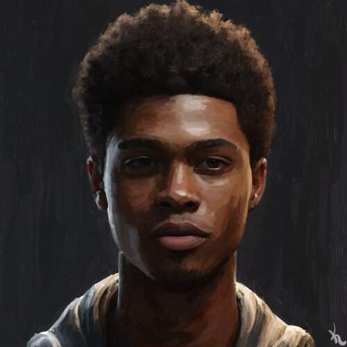 digital painting of a young black man