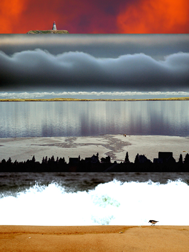 photomontage of layers of landscape