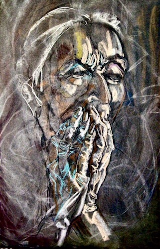 pastel and charcoal portrait