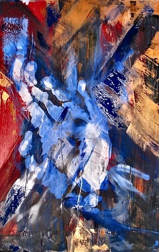 bold and colorful acrylic abstract painting