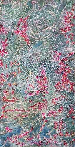abstract acrylic floral painting