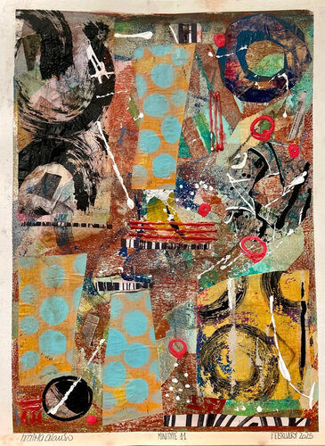 colorful abstract mixed media painting