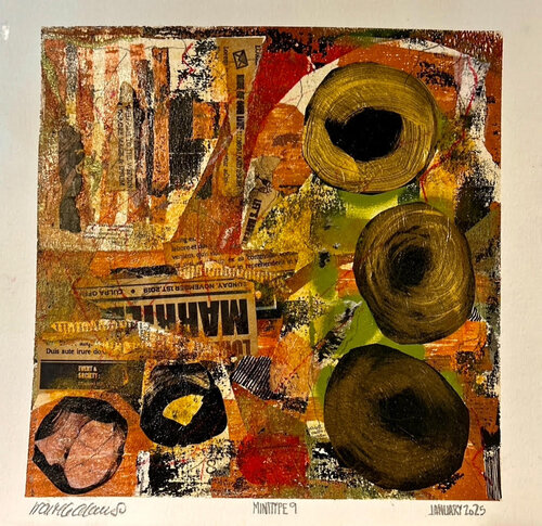 mixed media painting abstract design
