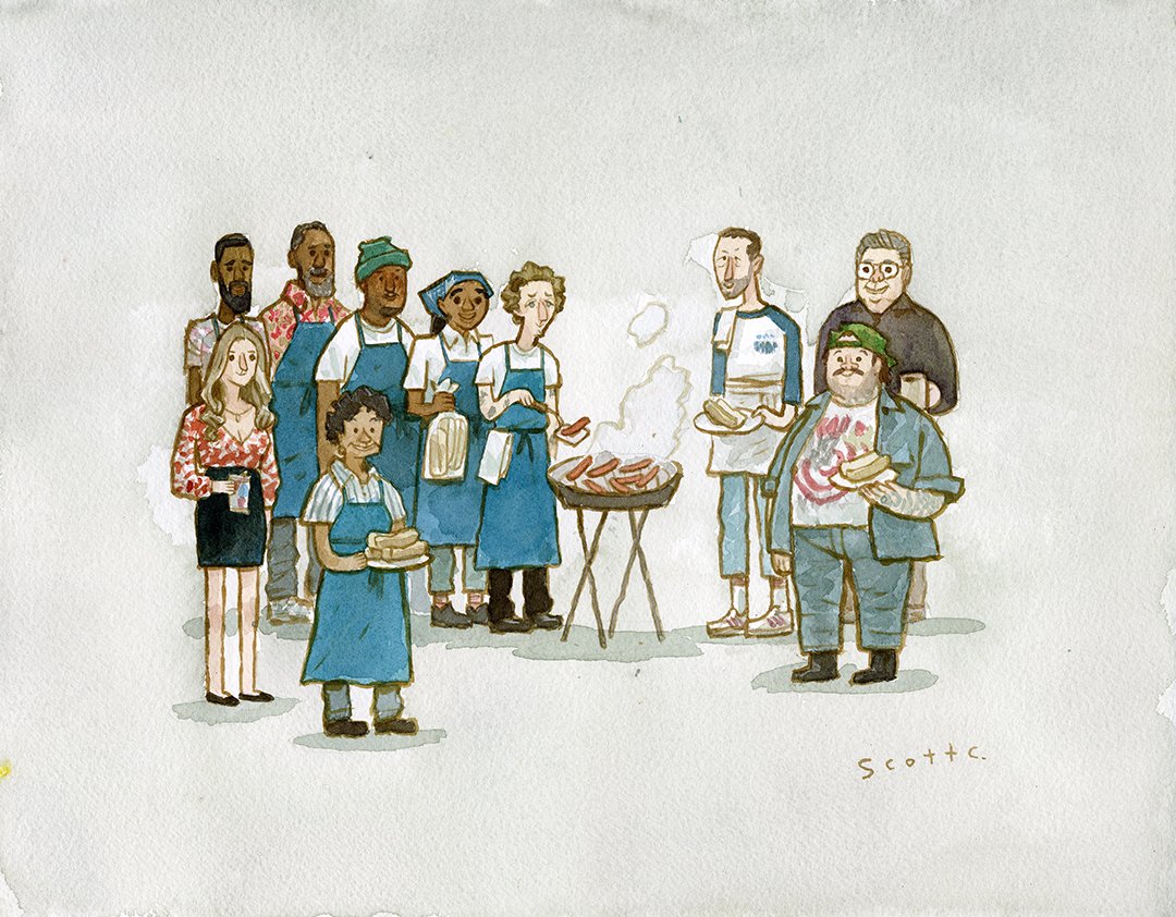 painted characters from the tv show The Bear