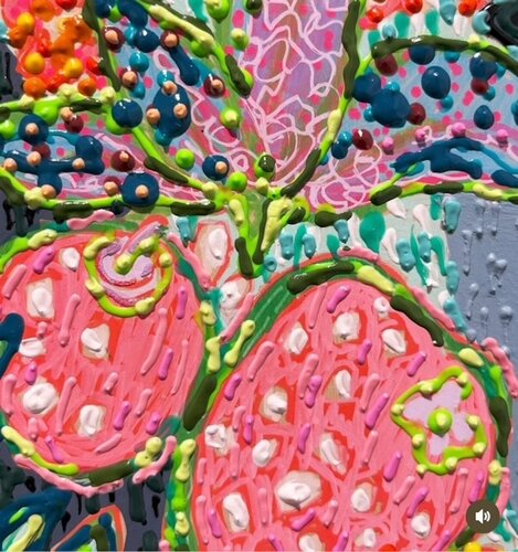 detail photo of a floral painting