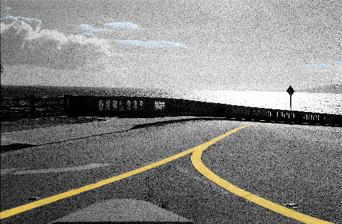 surreal photograph of a highway