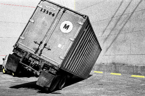 surreal photo of a broken down truck