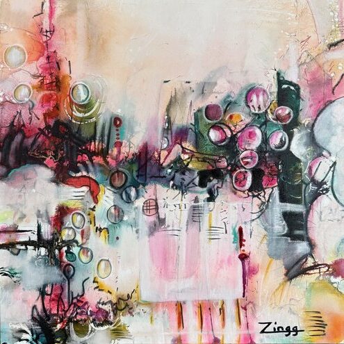 softly layered abstract mixed media art