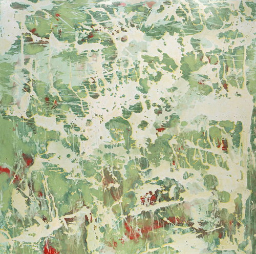 softly ethereal layered abstract acrylic painting