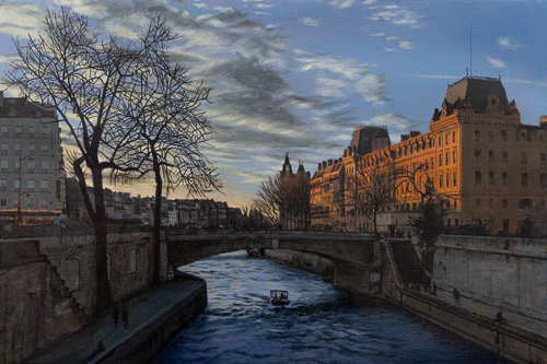 painting of Paris in late afternoon