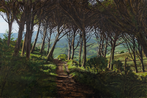 Moody forest landscape oil painting