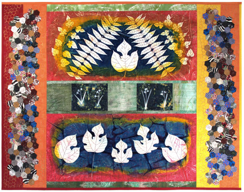 colorful nature themed fiber art
