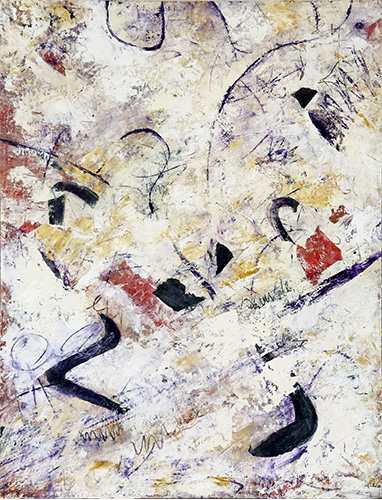 softly ethereal abstract oil and cold wax painting