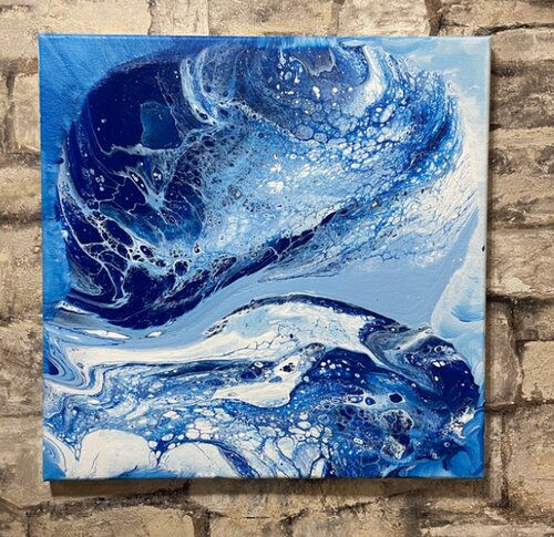 abstract painting inspired by ocean waves