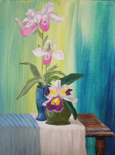 painting of orchids