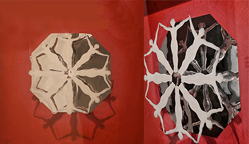 interactive artwork showing varied images from different angles