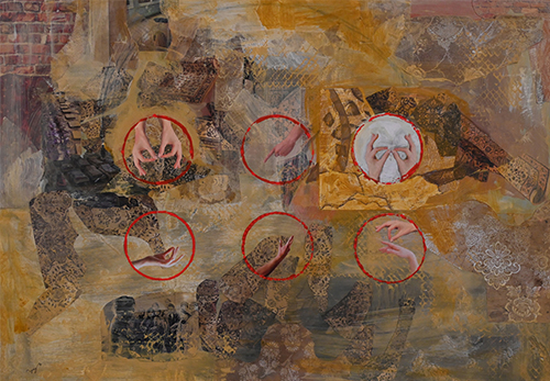 mixed media interactive UV light art work