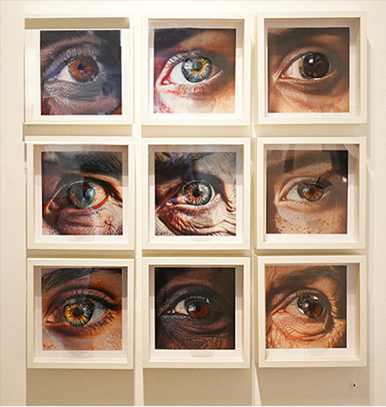 interactive artwork focused on eyes from different people