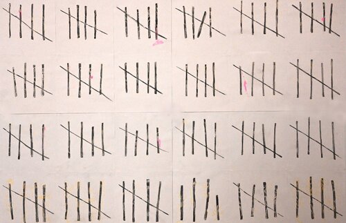 Interactive UV artwork that transforms sticks into people