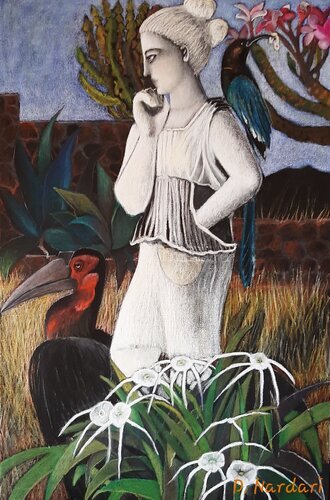 pastel figurative painting