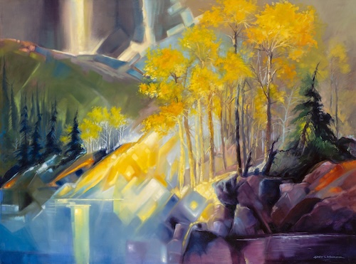 light filled oil painting landscape