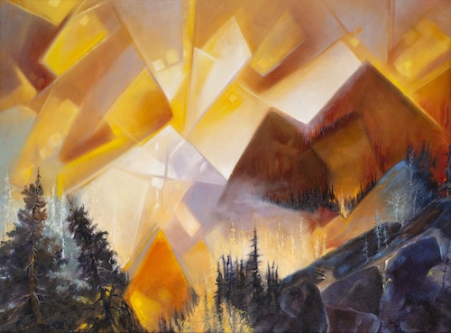boldly colorful oil painting landscape